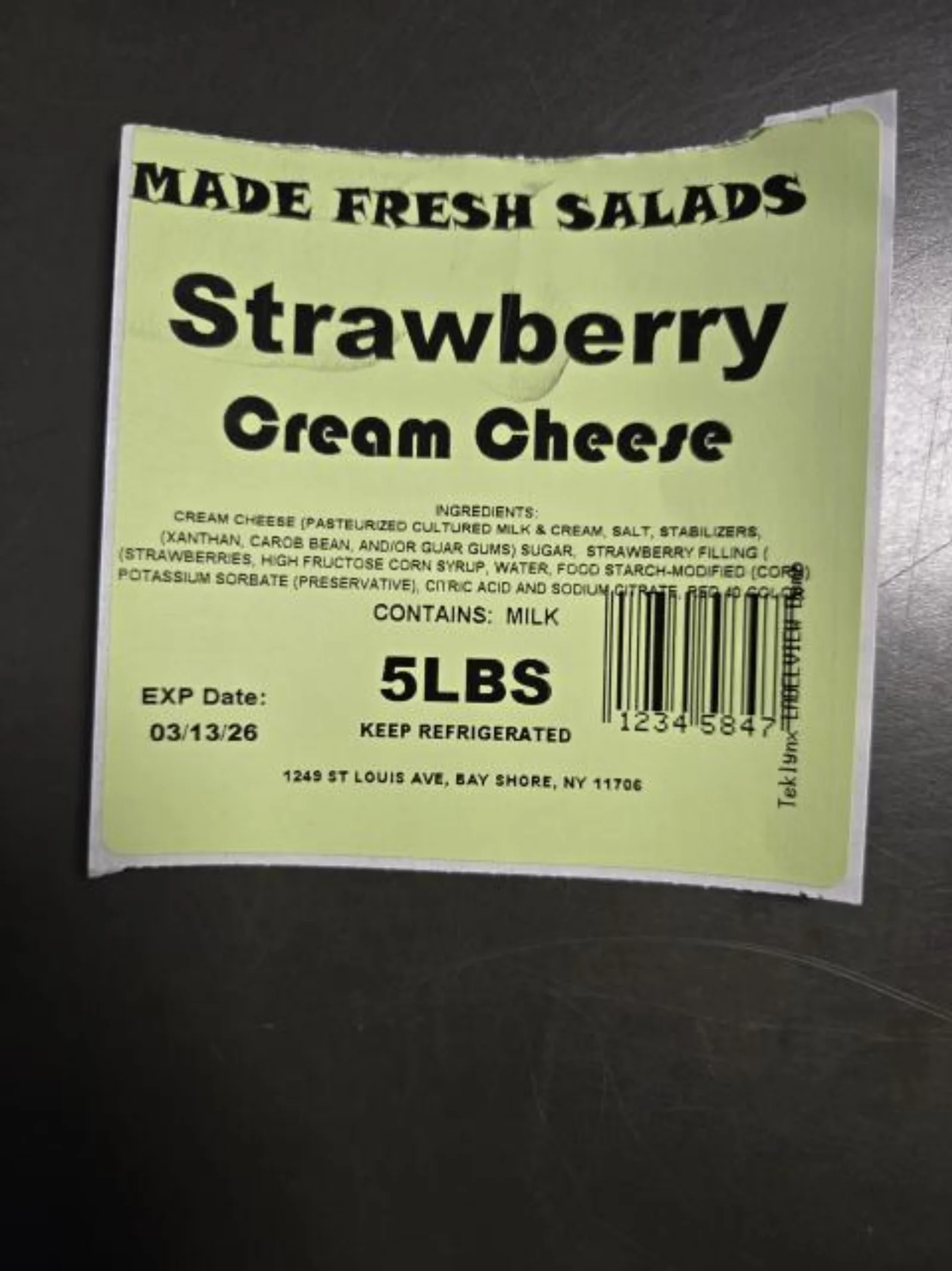 Made Fresh Salads Whipped Cream Cheese