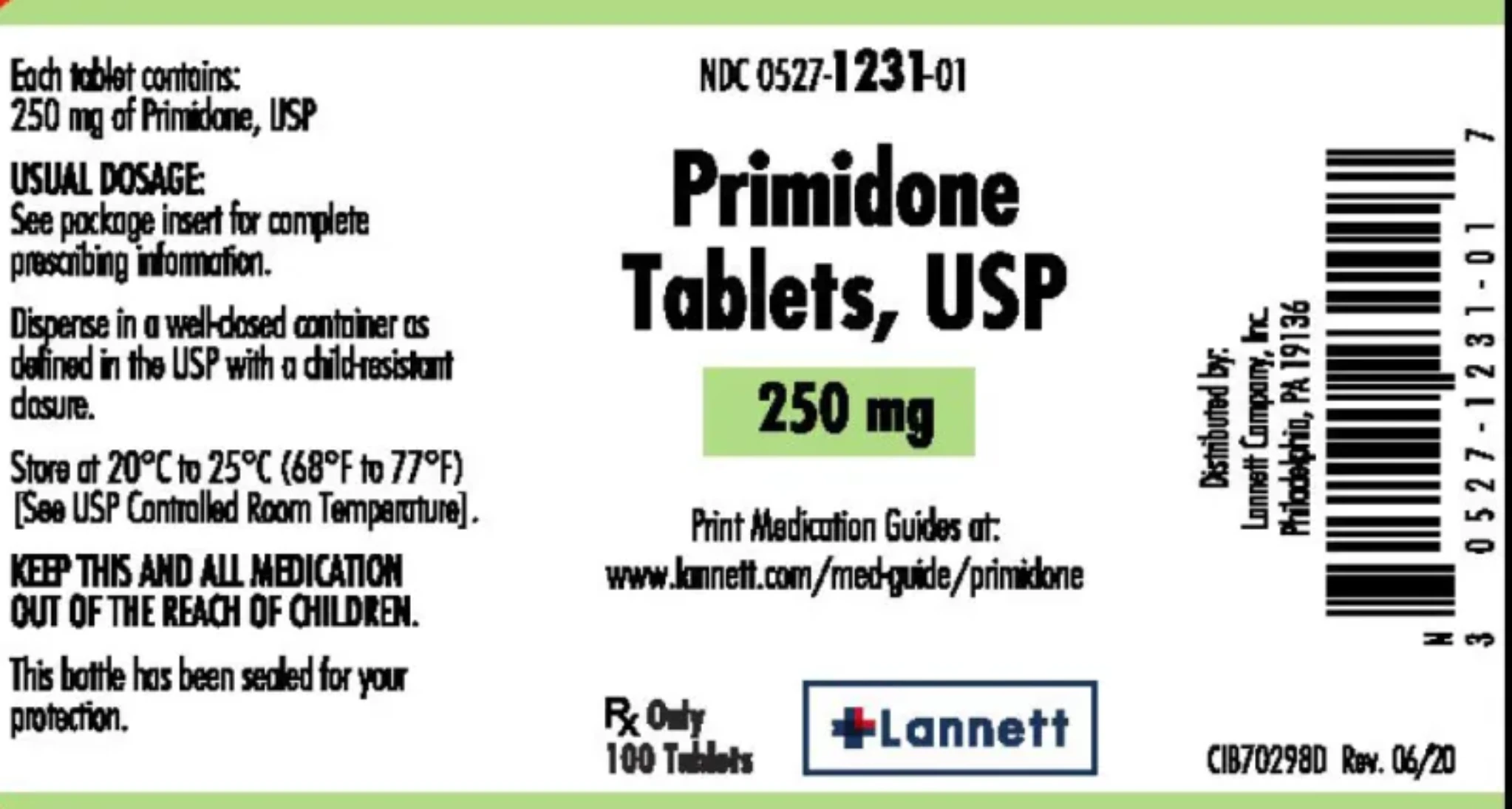 Lannett Primidone Tablets