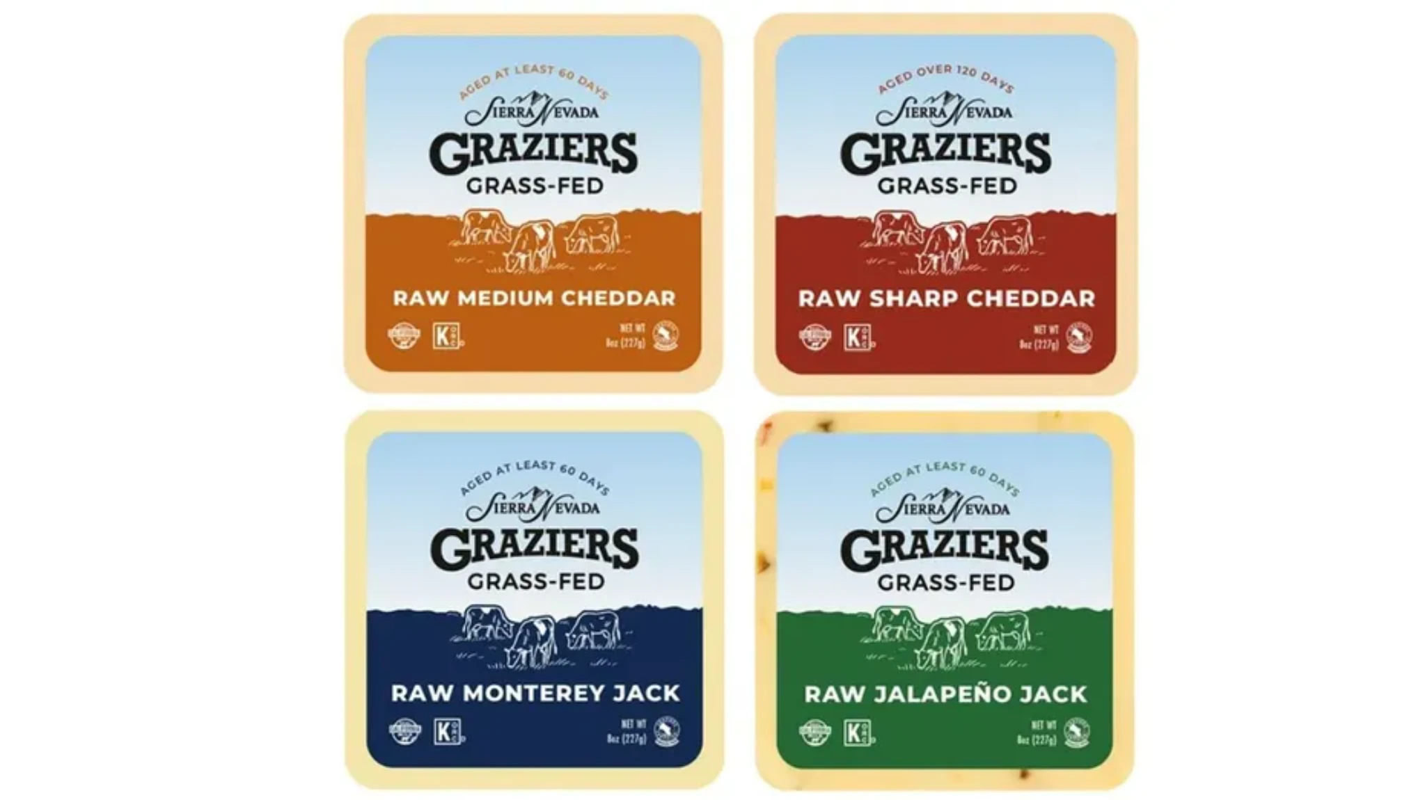 Sierra Nevada Cheese Graziers Raw Cheddar, Monterey Jack and Jalapeno Jack