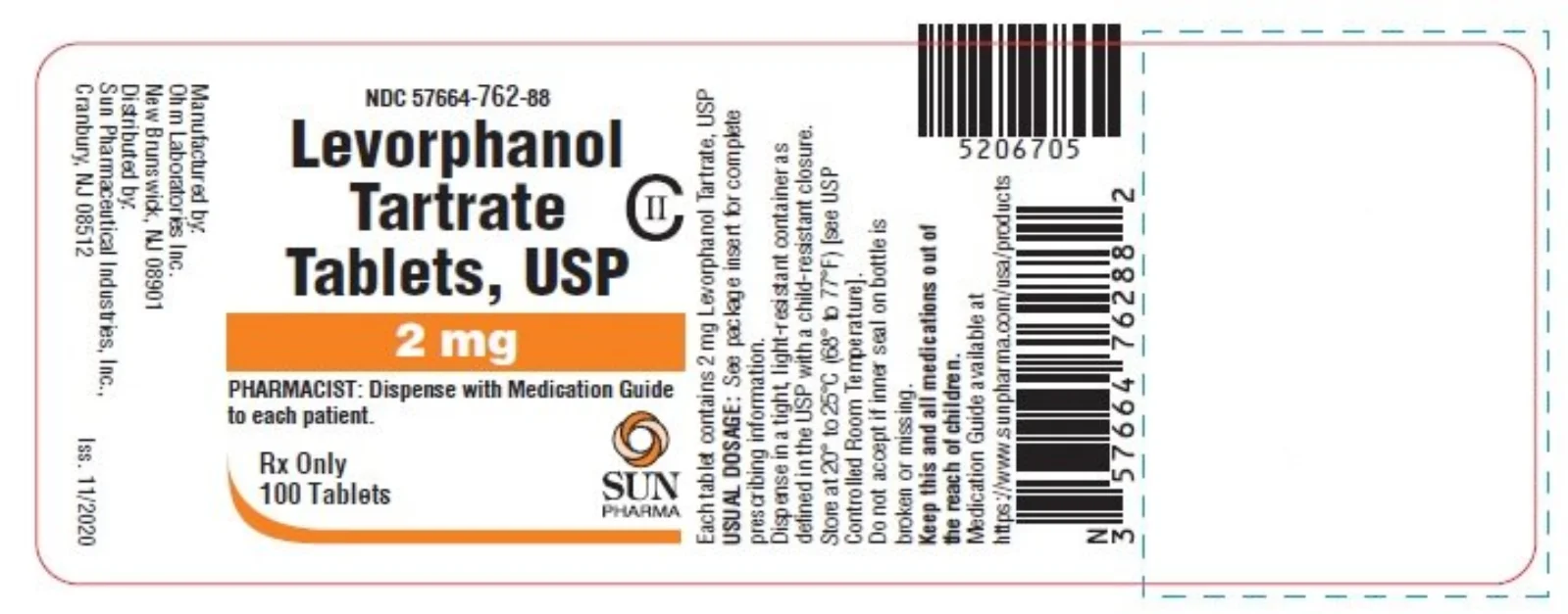 Xyvona (levorphanol tartrate) 2mg Tablets