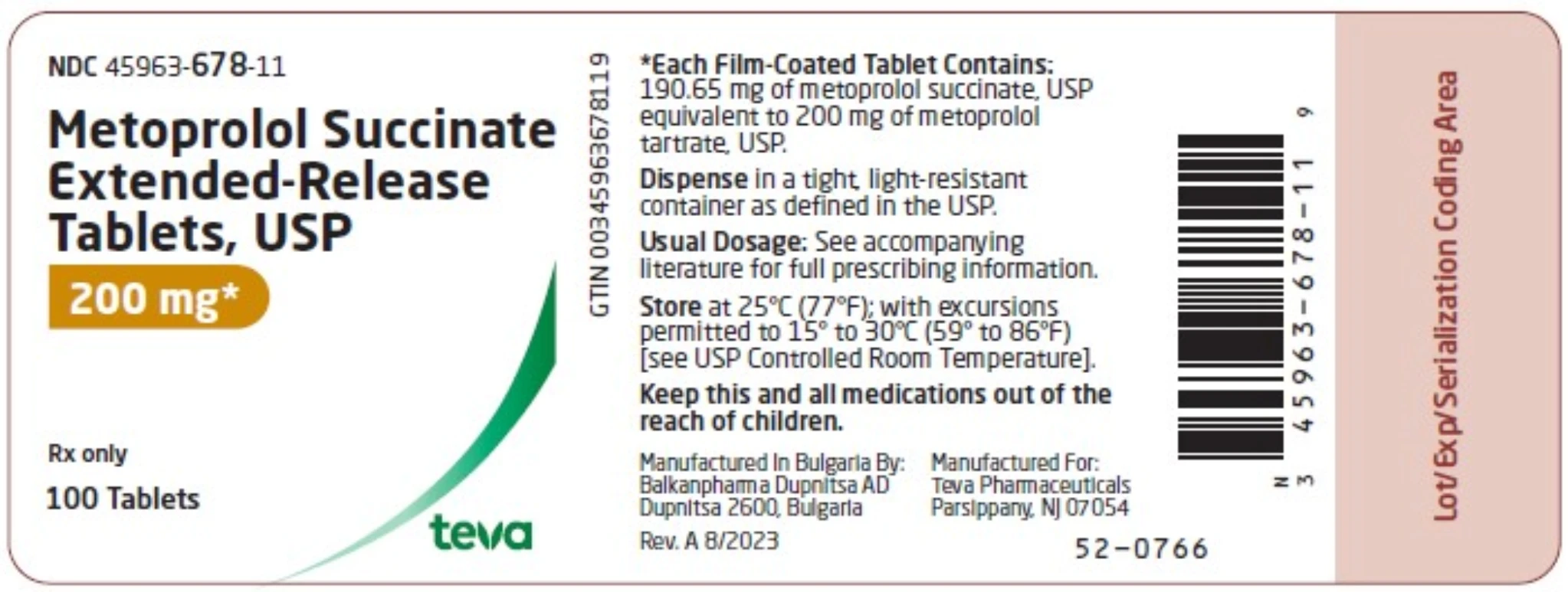 Teva Metoprolol Succinate Extended-Release Tablets
