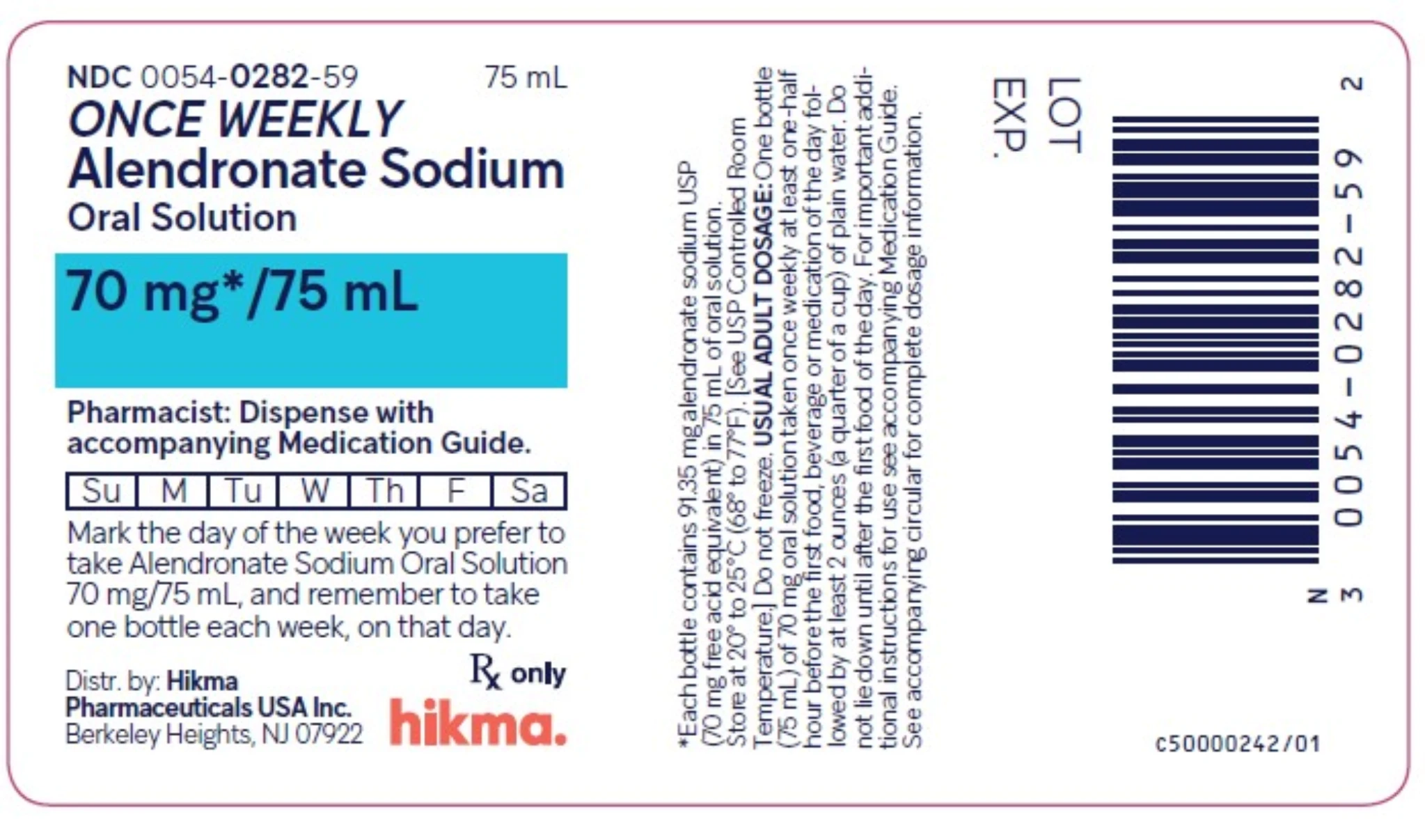 Hikma Pharmaceuticals Alendronate Sodium Oral Solution