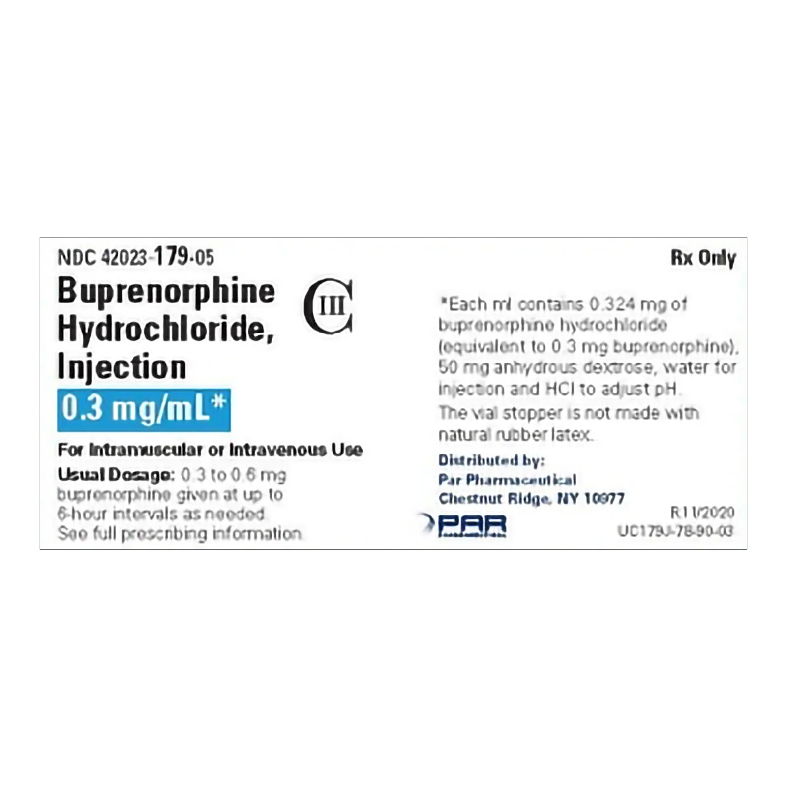 Buprenorphine Hydrochloride Injection 0.3mg/mL