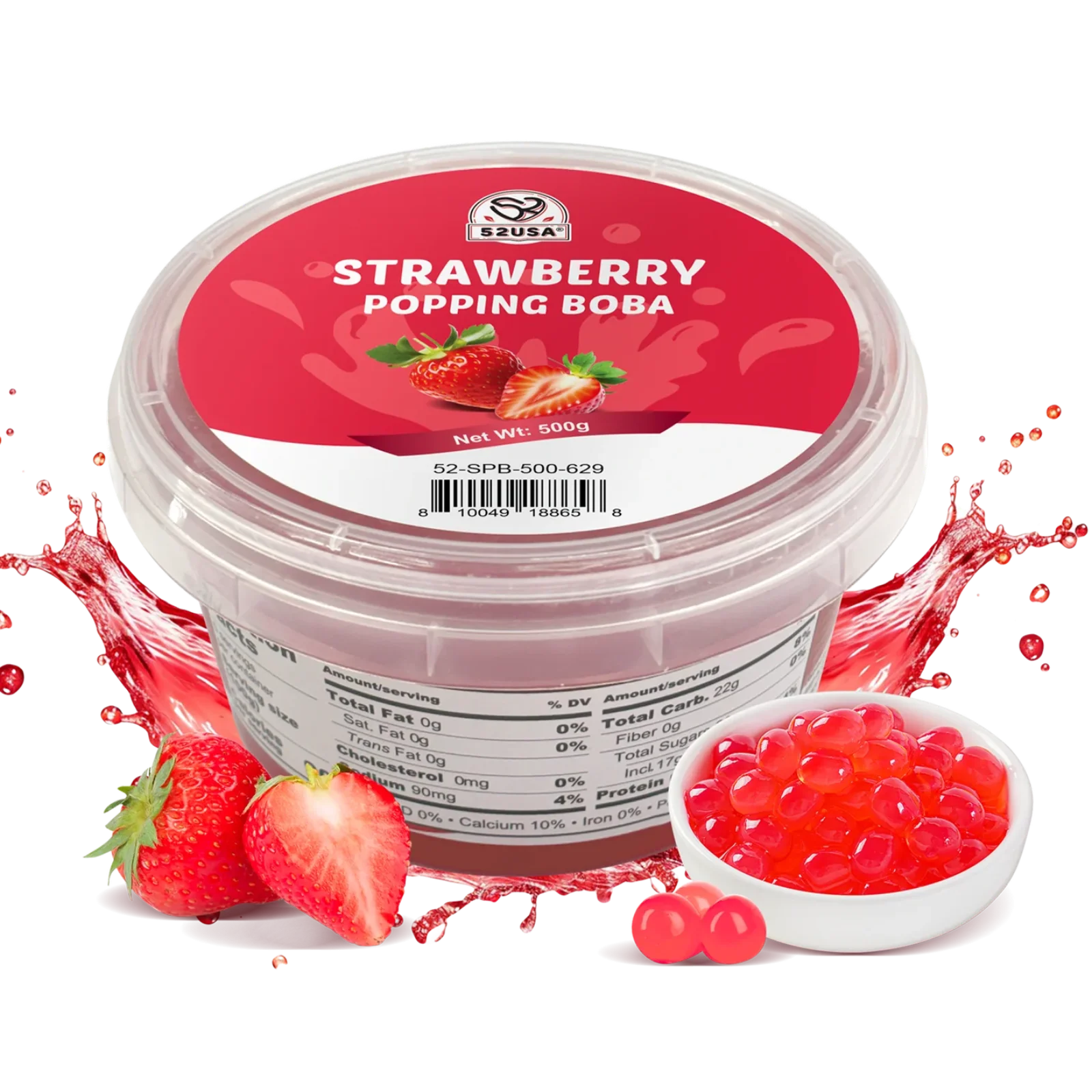 52USA Strawberry Popping Boba