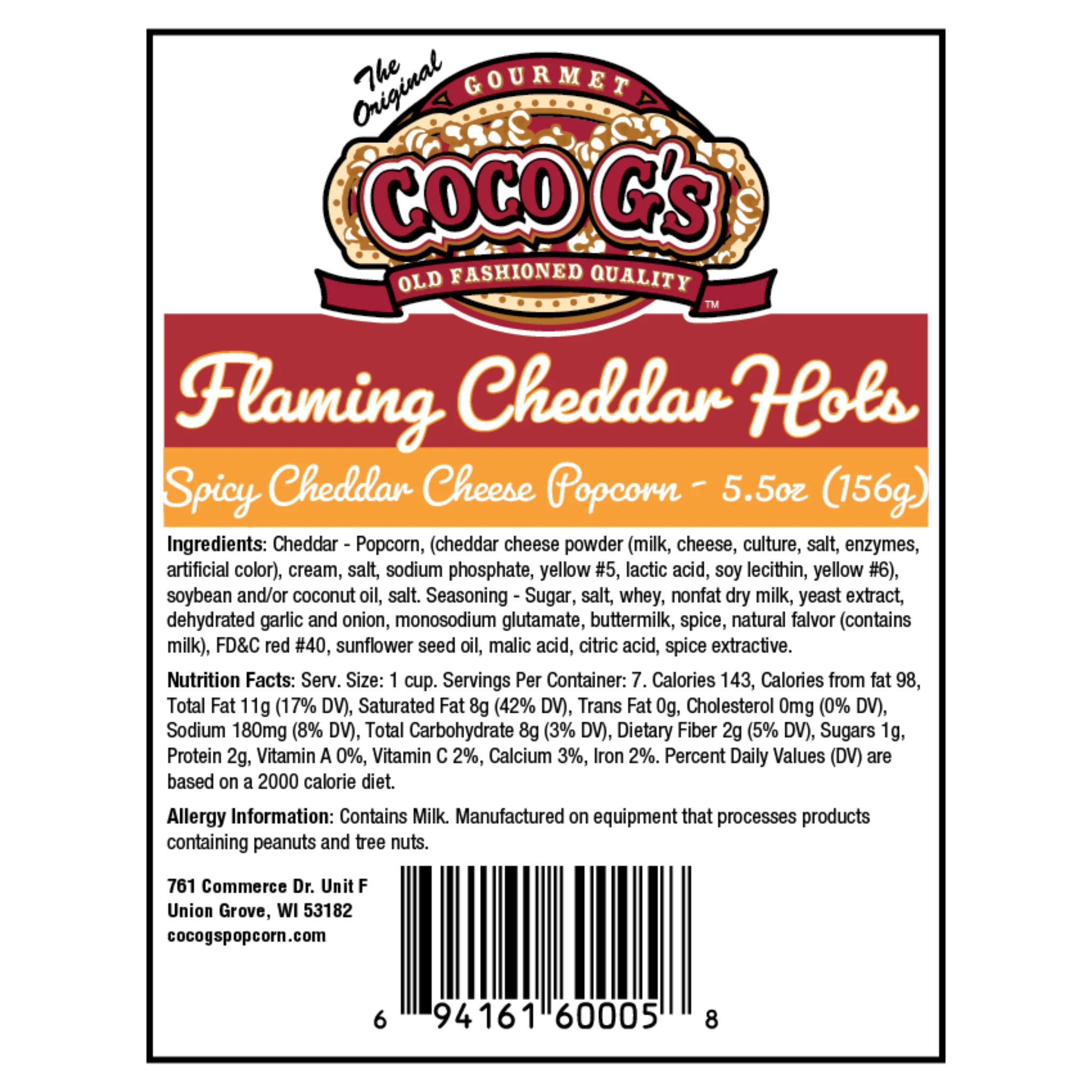 Coco G's Spicy Cheddar Cheese Popcorn