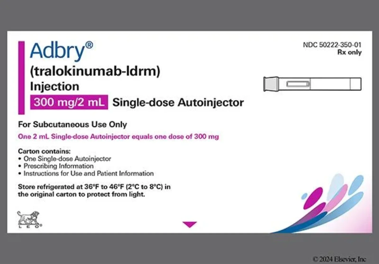 Adbry (tralokinumab-ldrm) Injection 300 mg/2mL