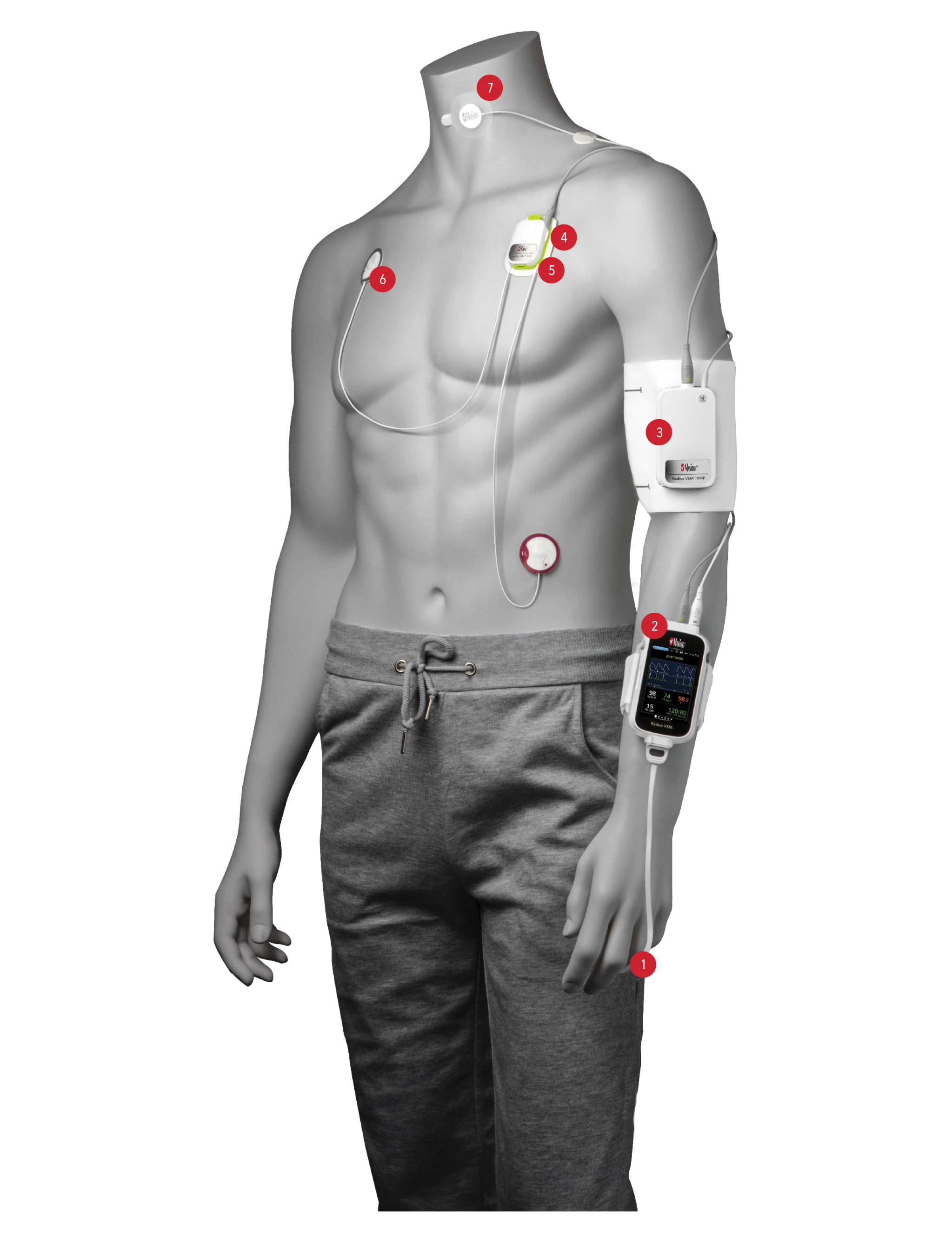 Masimo Radius VSM ECG Set and NIBP Cuff