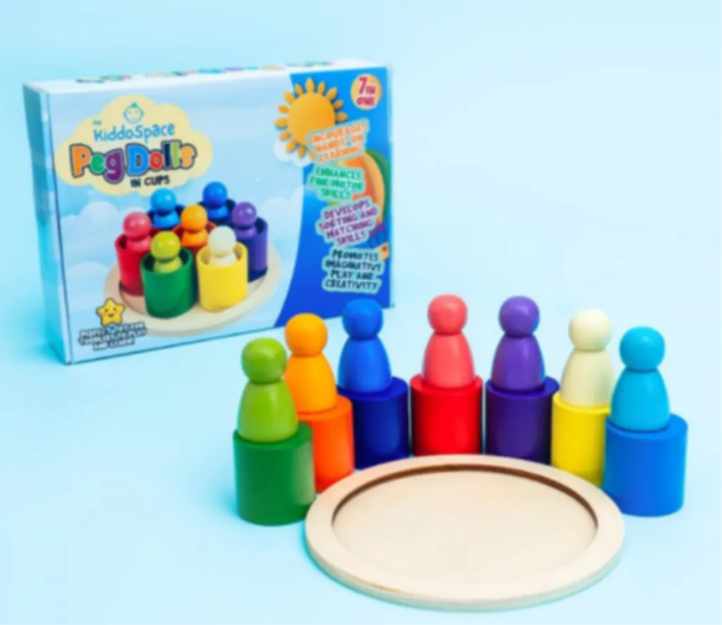 TheKiddoSpace Peg Dolls in Cups