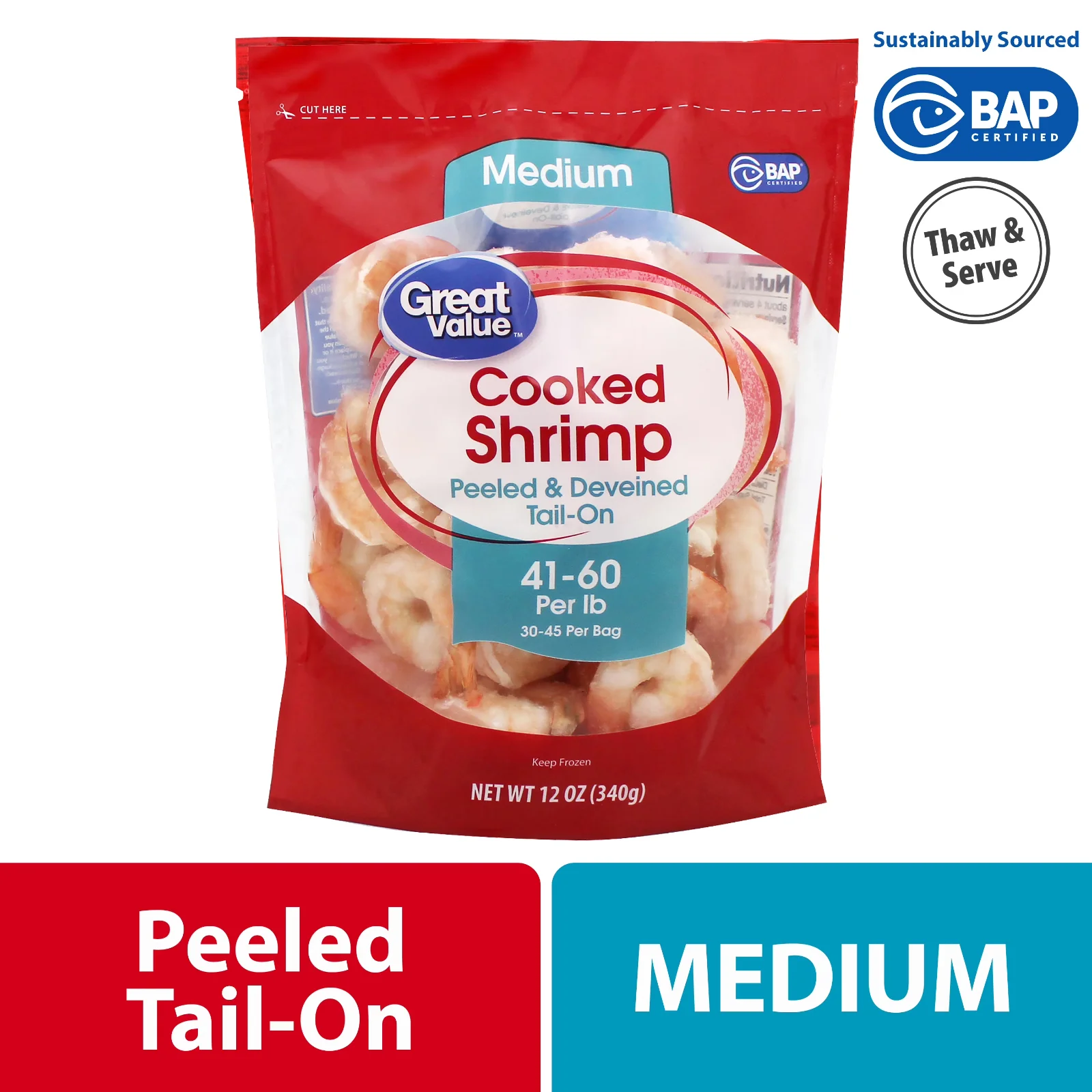 Frozen Cooked Medium Shrimp