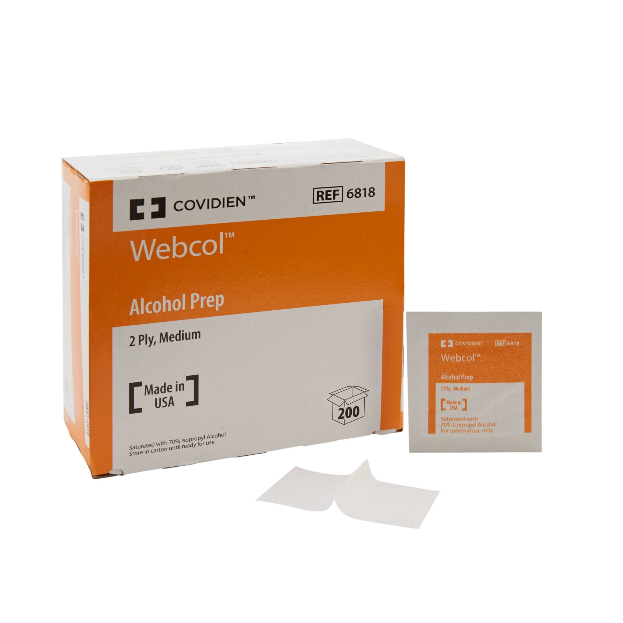 Webcol Alcohol Prep Pads (70% Isopropyl Alcohol)