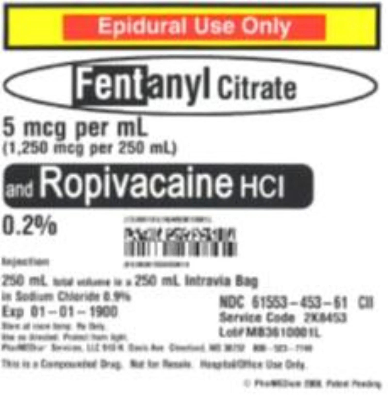 Fentanyl Citrate Sterile CADD for Injection