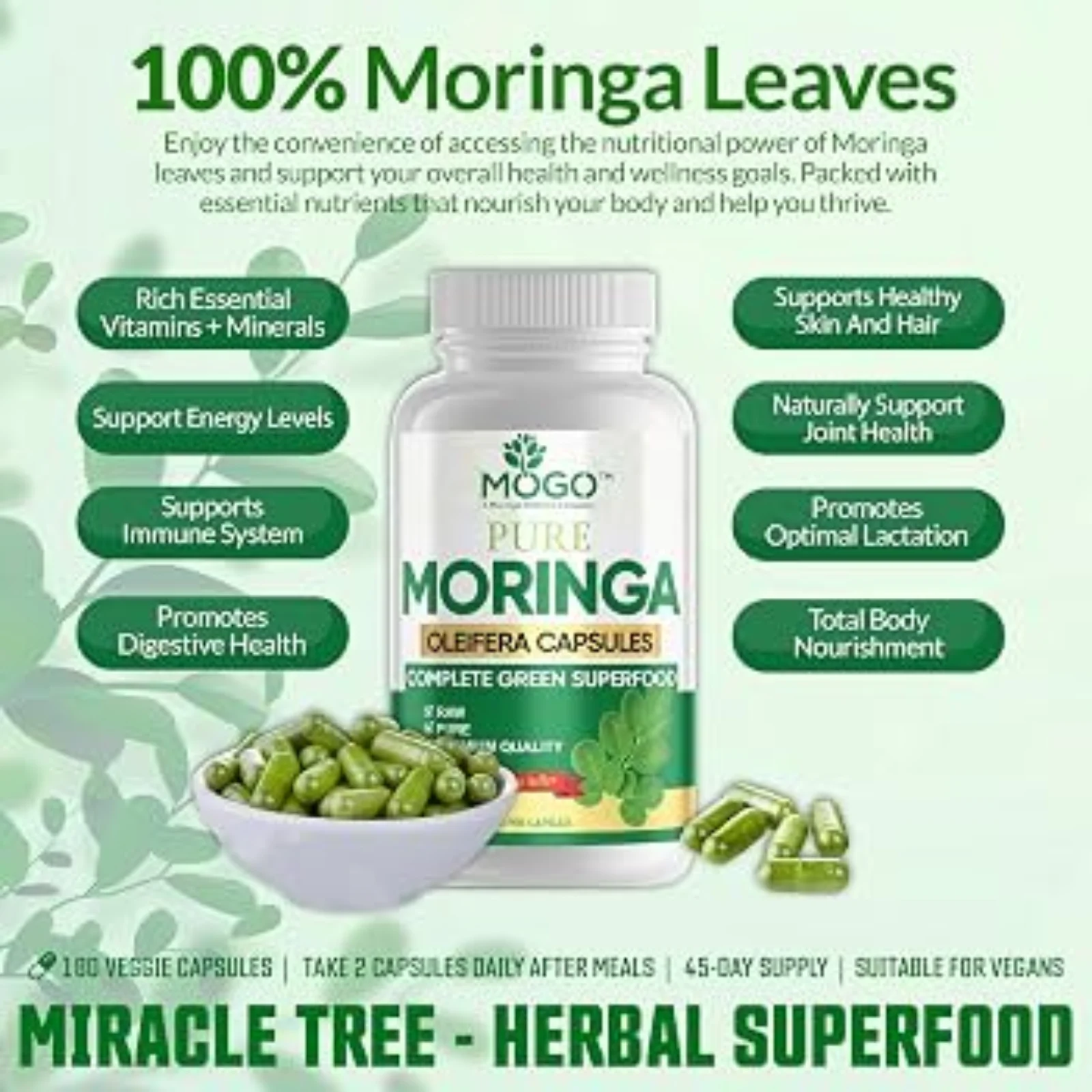 Mogo Pure Moringa Oleifera Capsules