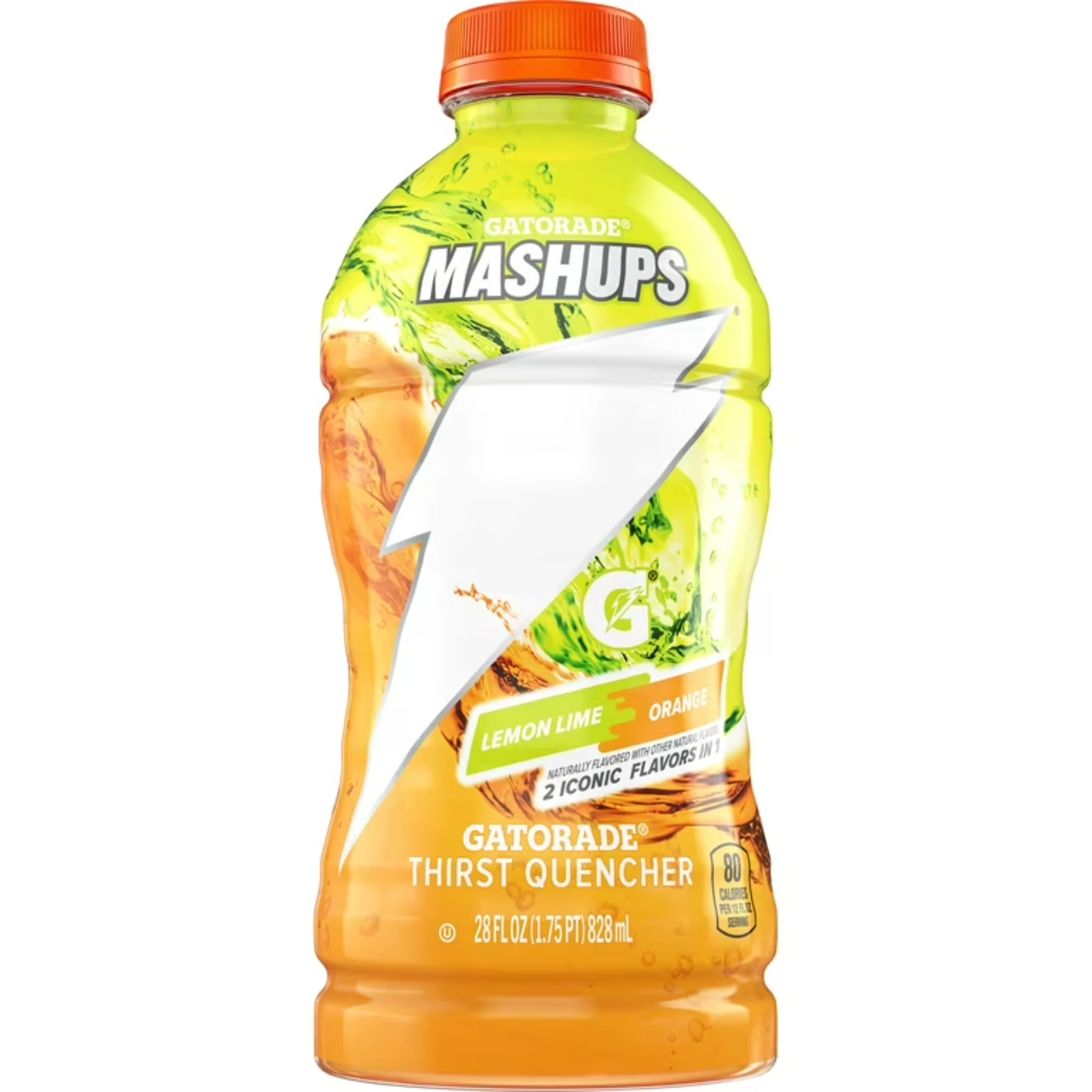 28 oz. Gatorade Lemon Lime, Gatorade Lemon Lime Zero, Gatorade Orange, and Gatorade Orange Zero