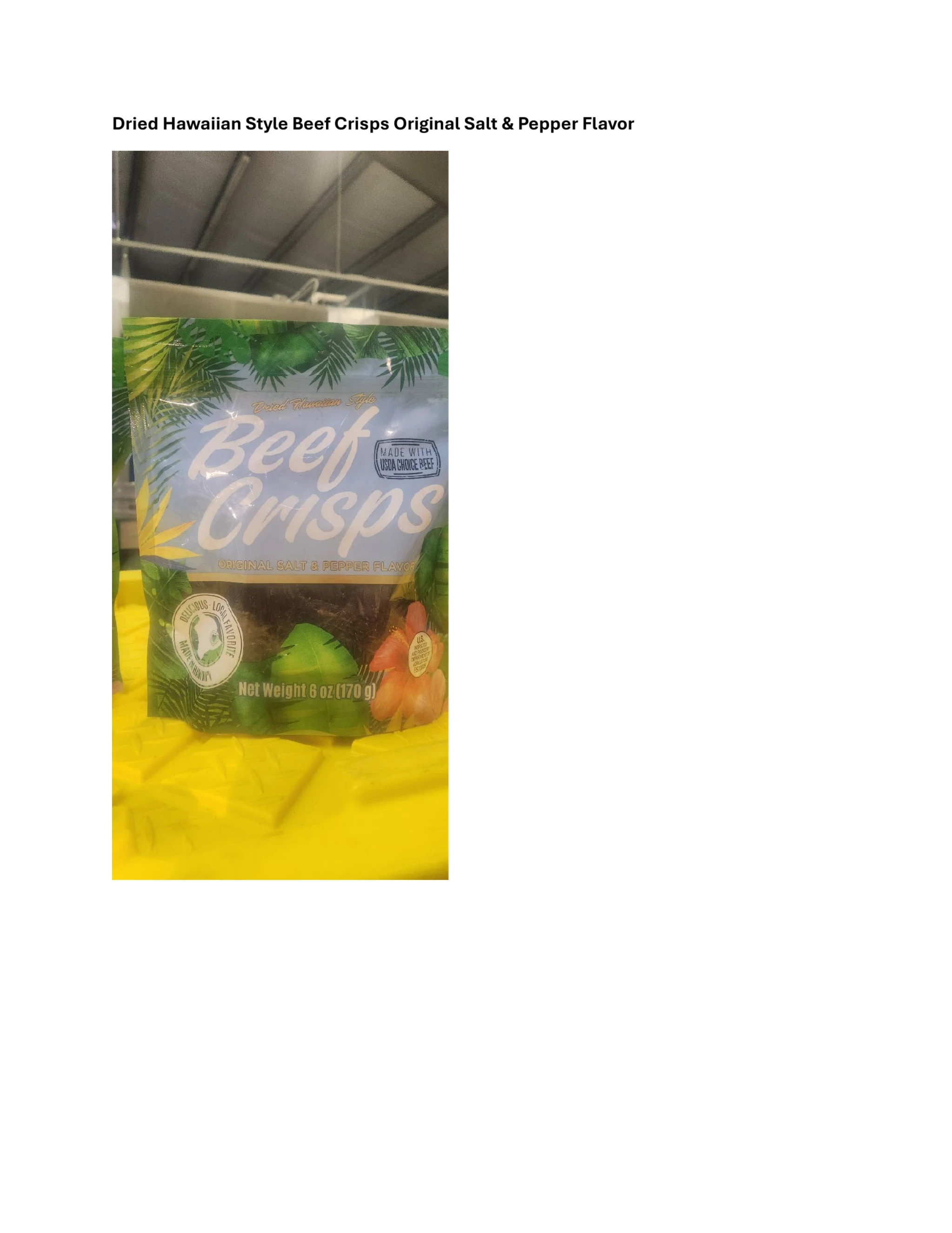 Punahele Jerky Company Beef Crisps
