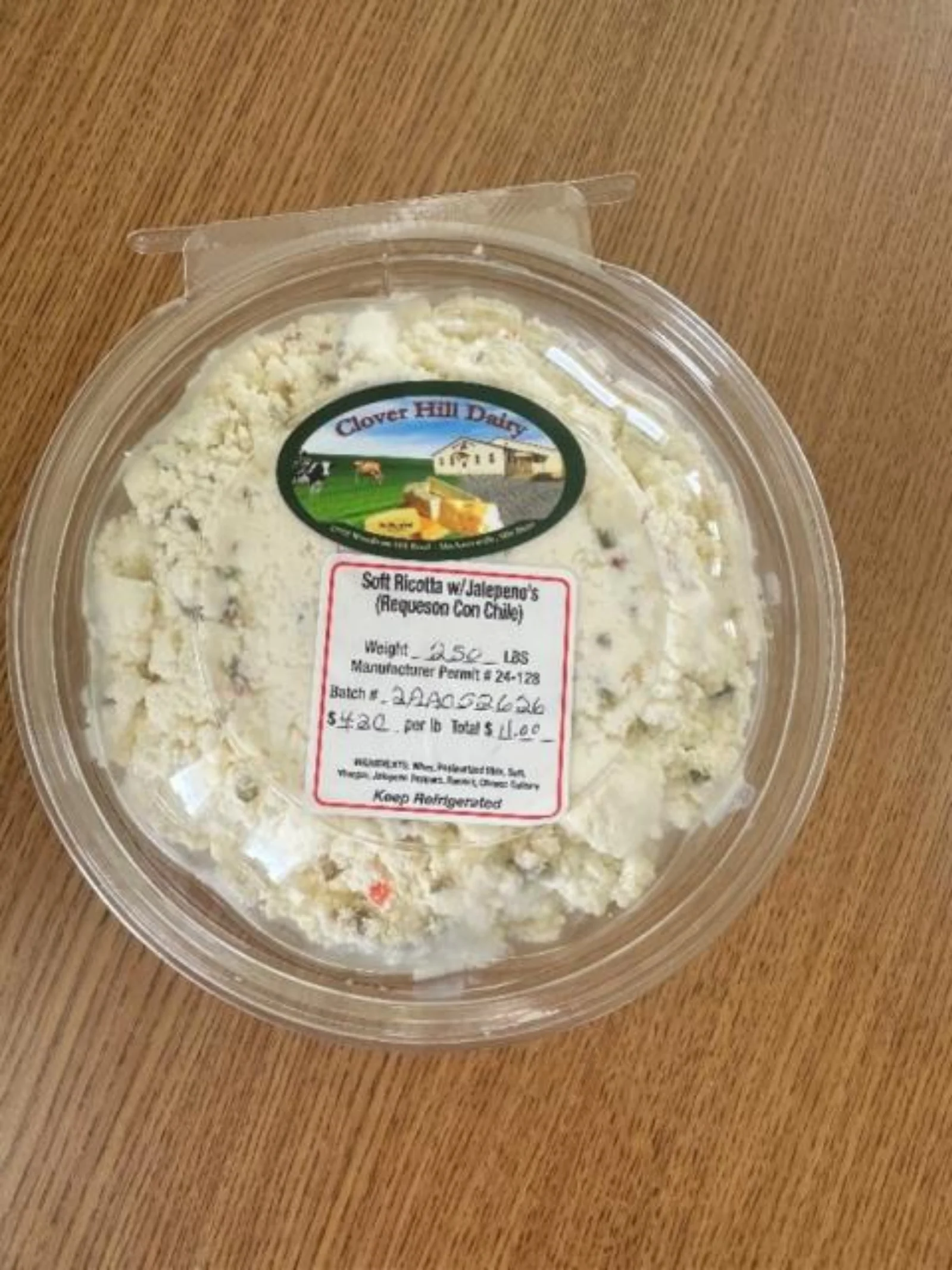Clover Hill Dairy Soft Ricotta/Requeson Cheese
