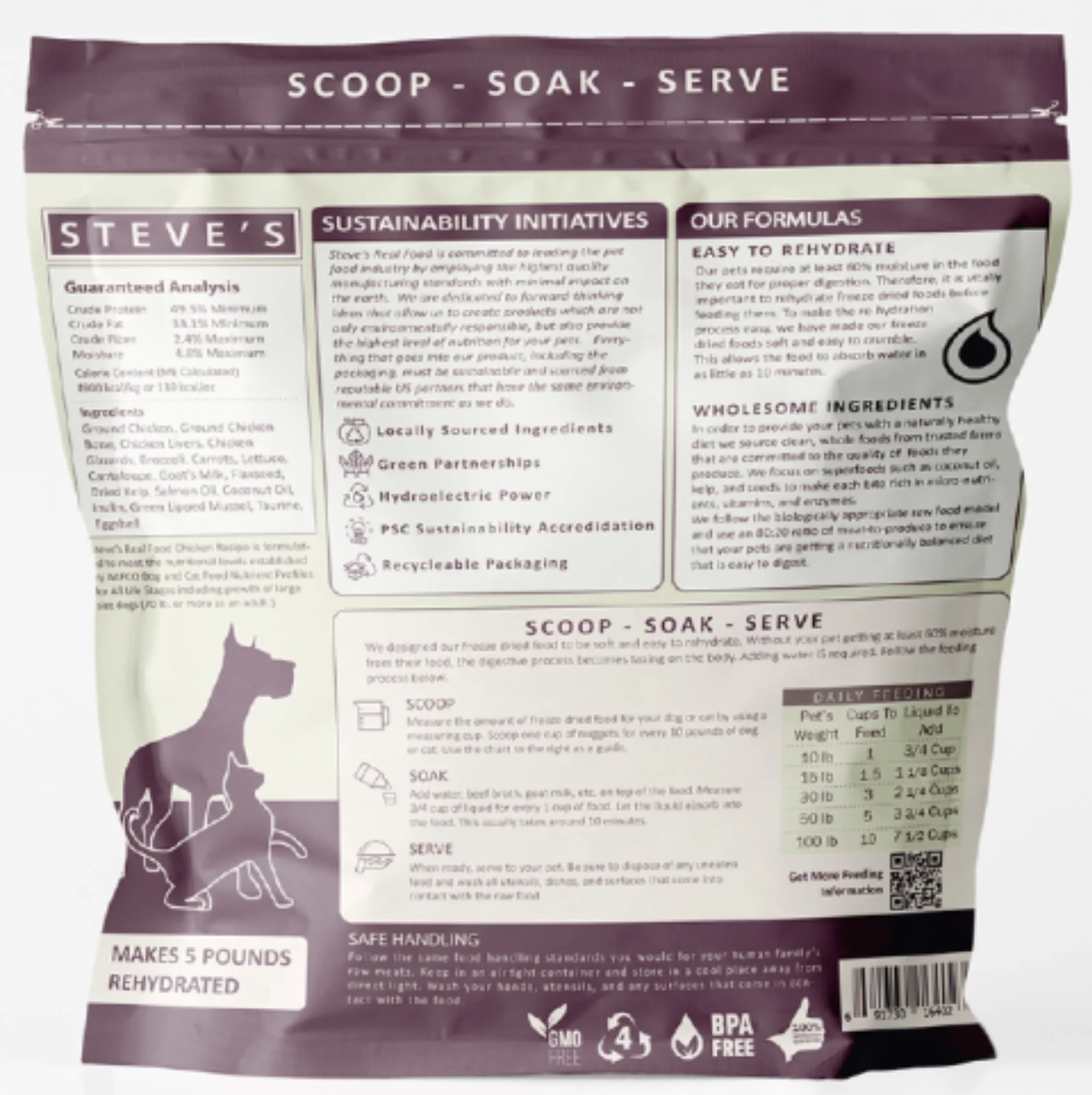 Steve's Real Food Chicken Recipe Freeze Dried