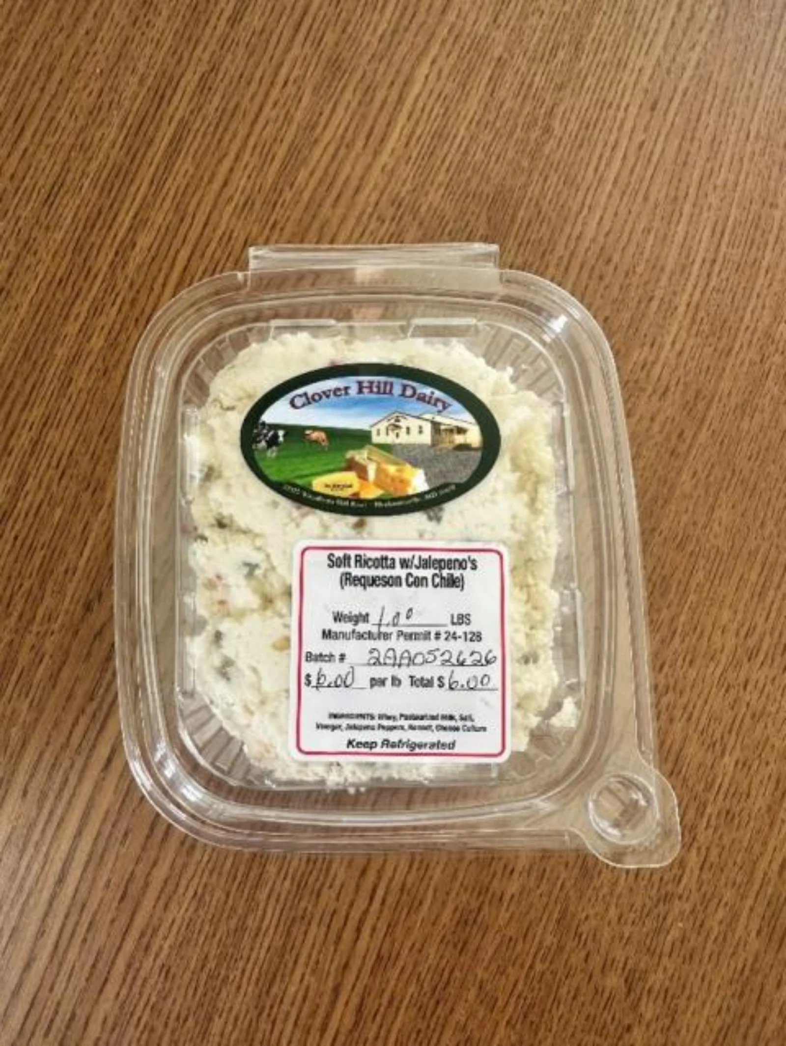 Clover Hill Dairy Soft Ricotta/Requeson Cheese