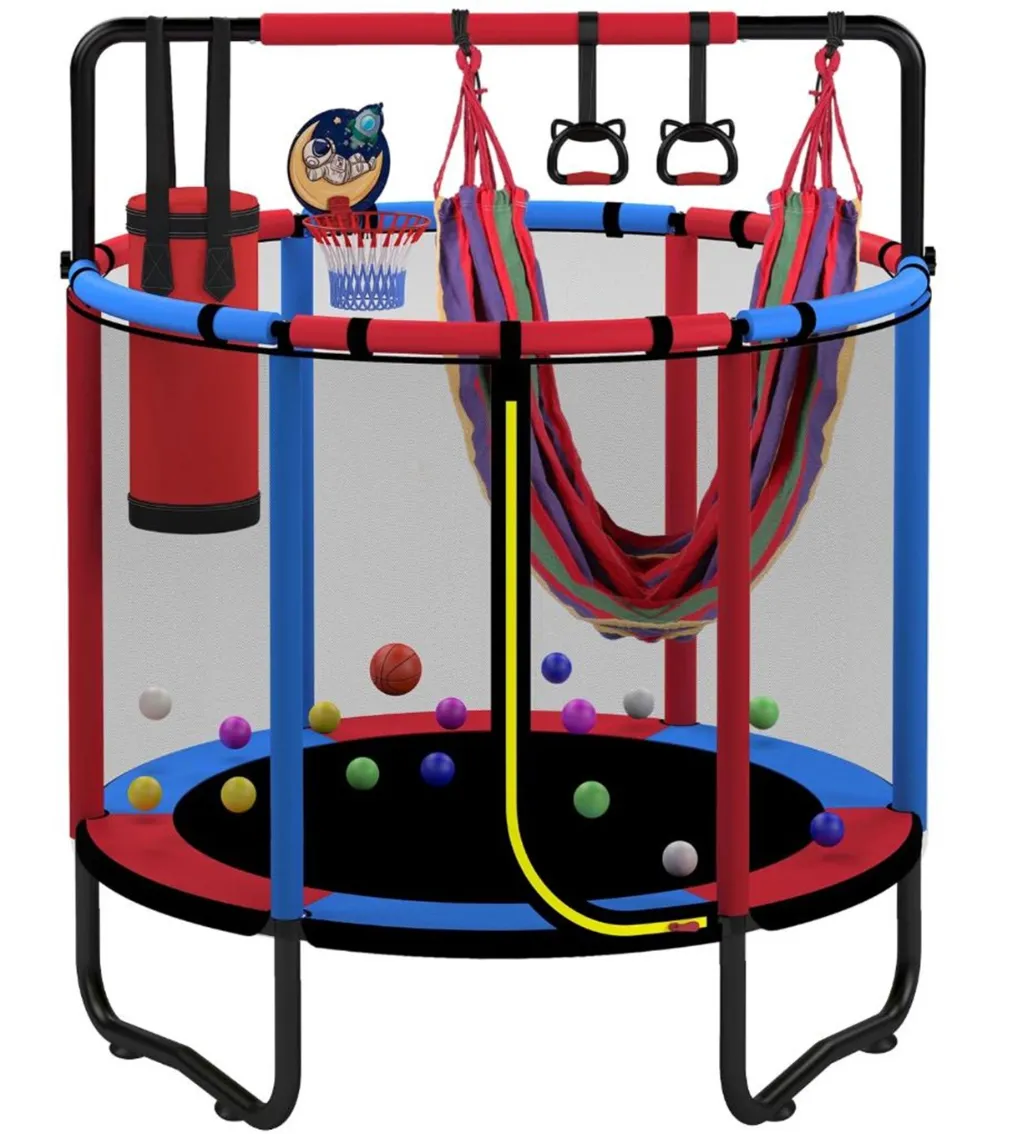 SEGMART 55" Mini Round Toddler Trampolines with Accessory Kits