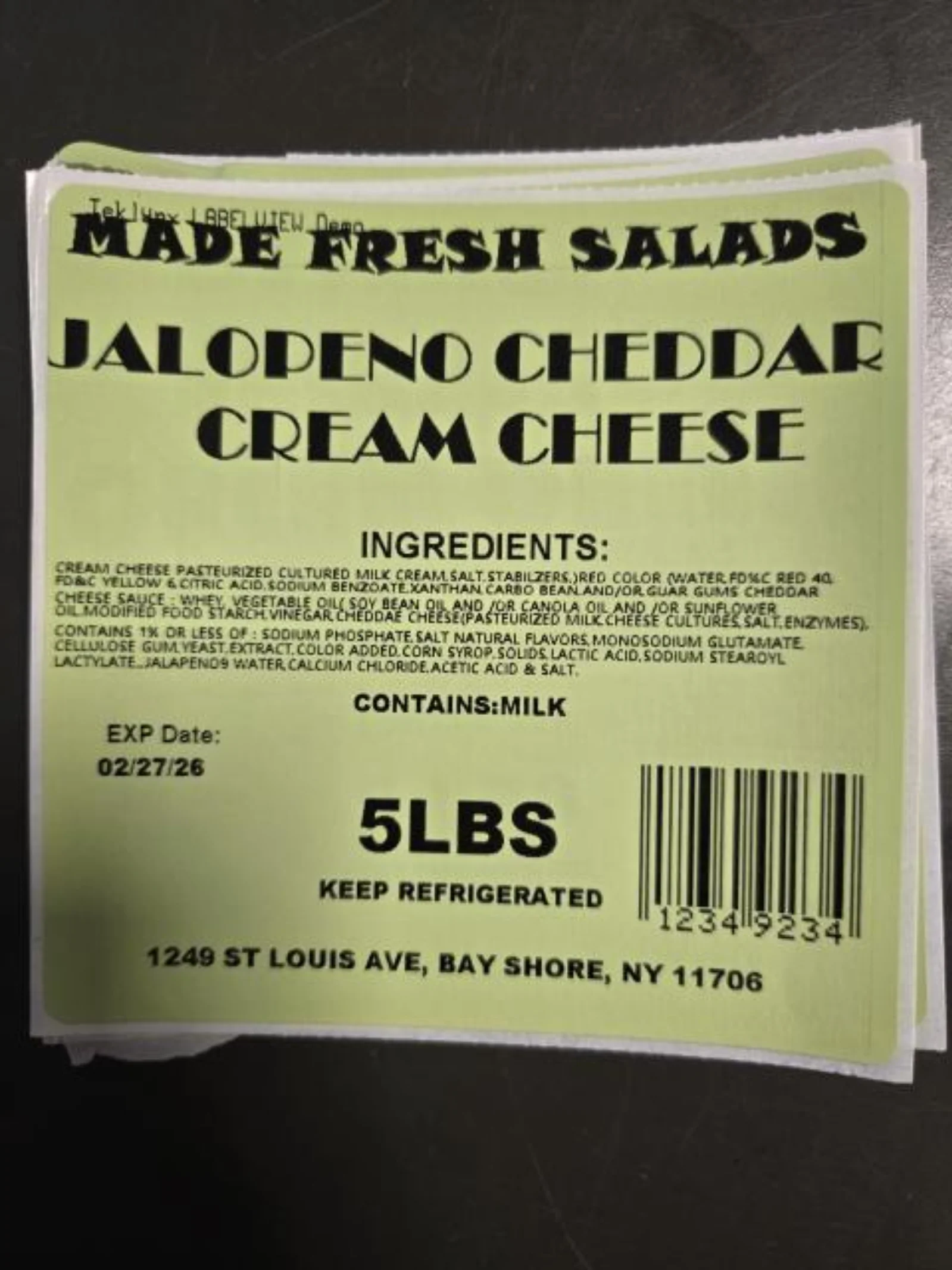 Made Fresh Salads Whipped Cream Cheese