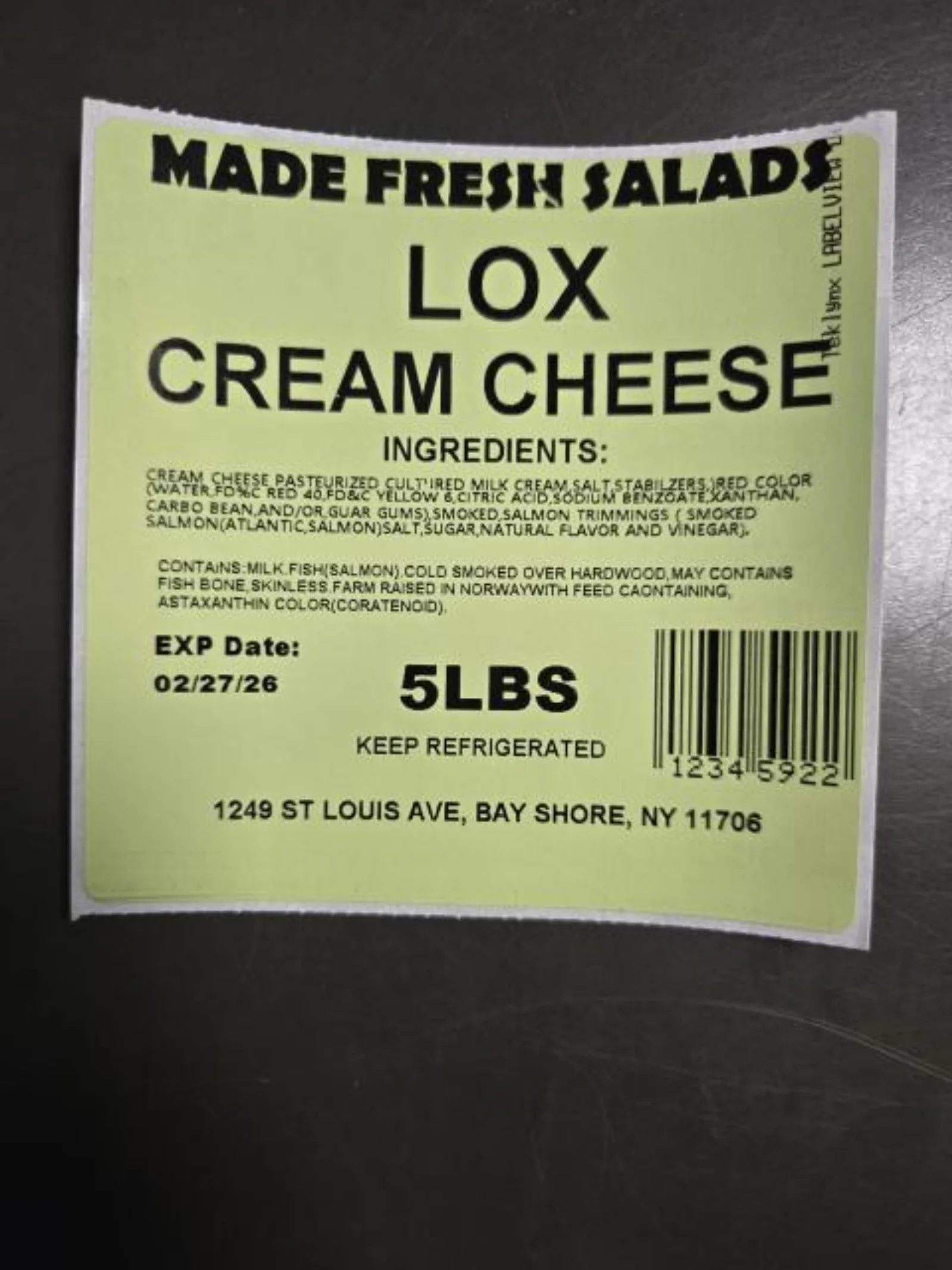 Made Fresh Salads Whipped Cream Cheese