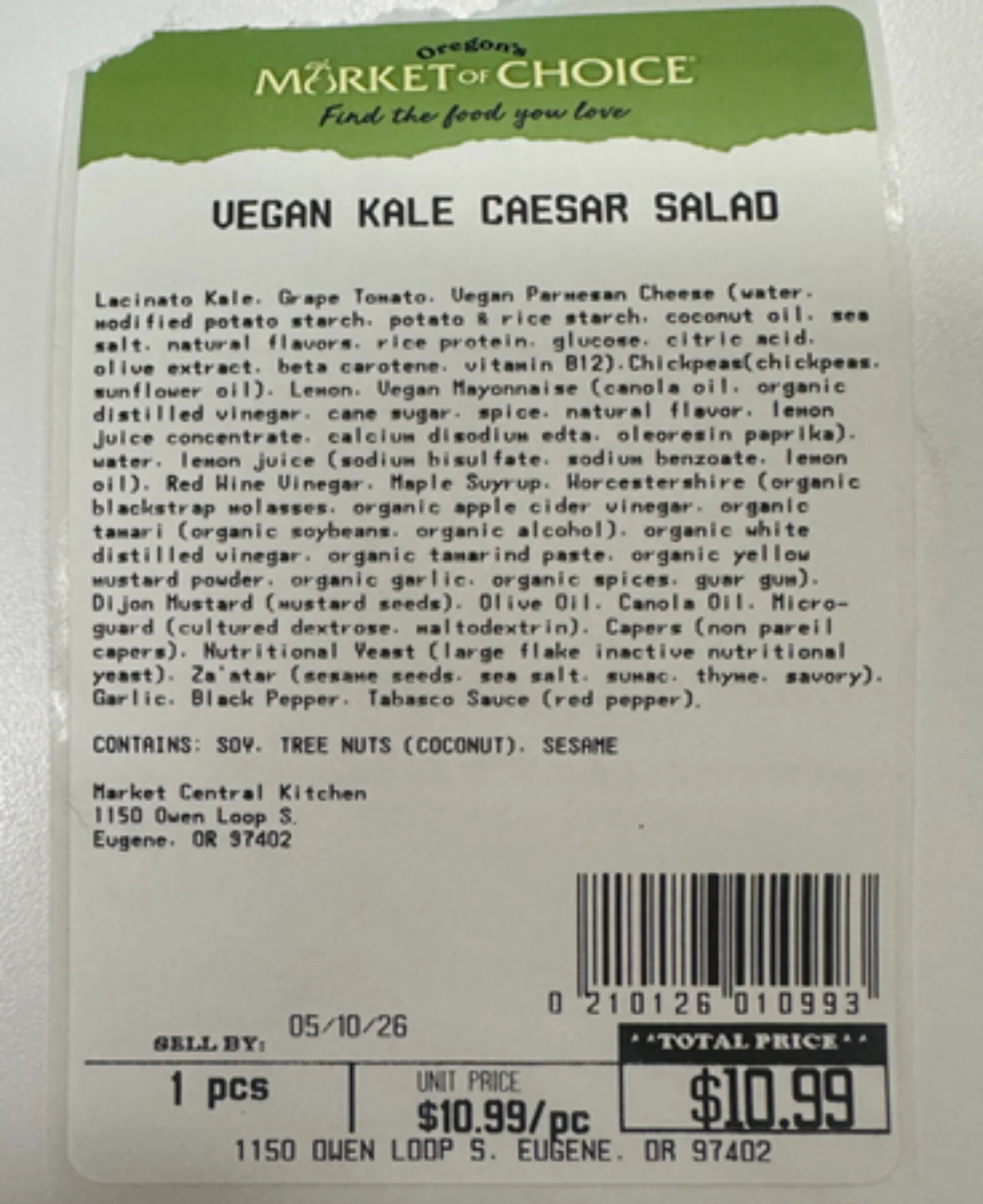Market of Choice Vegan Kale Caesar Salad
