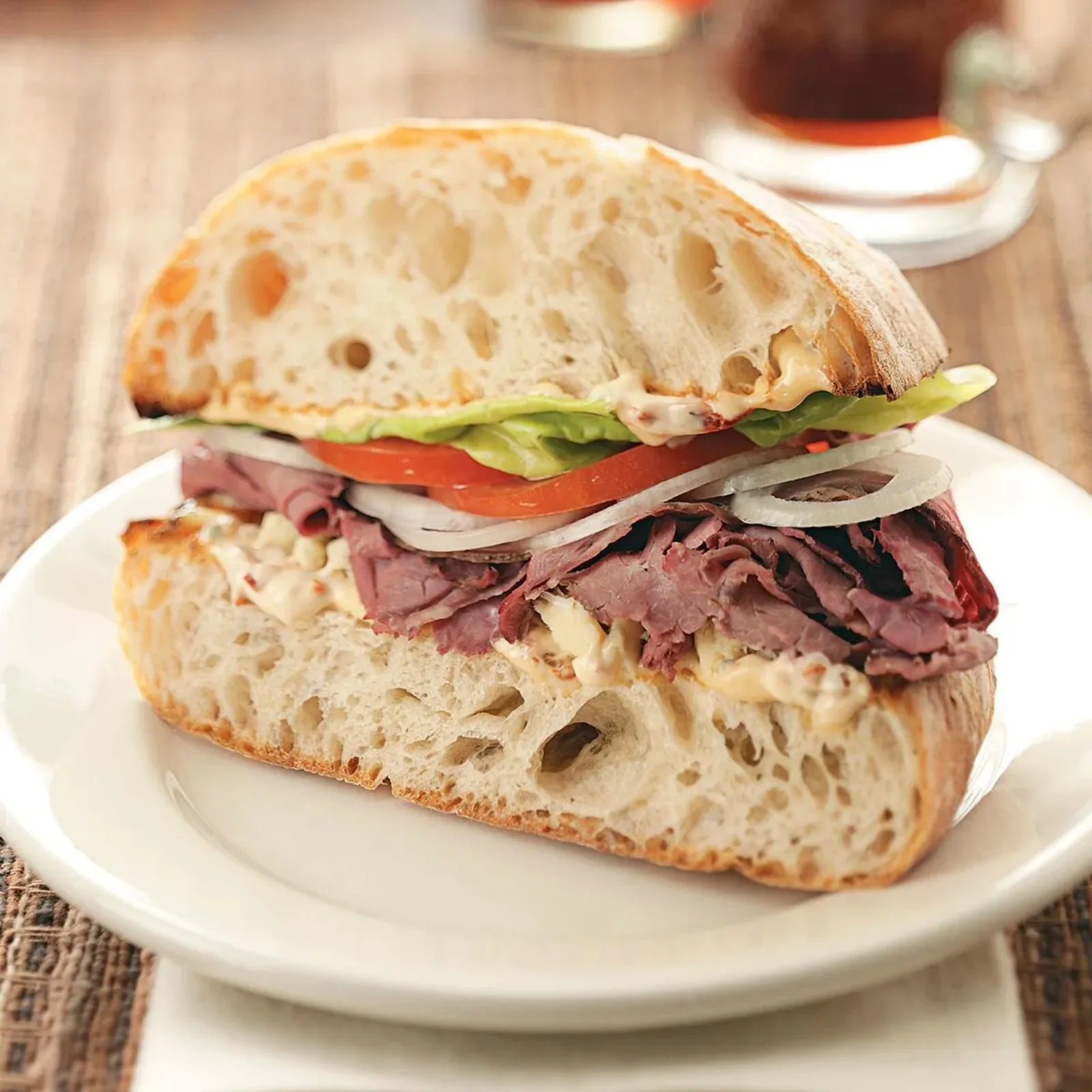 Roast Beef and Cheddar Closed Face Sandwich
