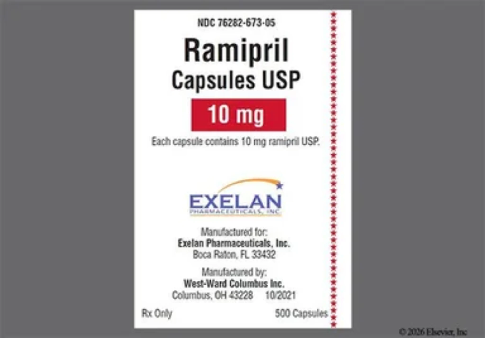 Exelan Pharmaceuticals Ramipril Capsules USP