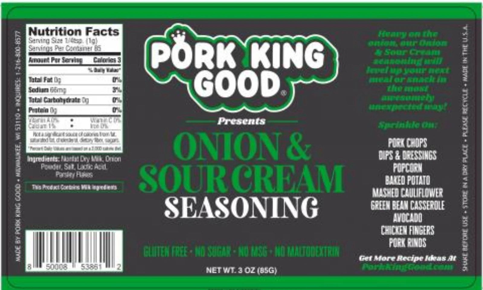 Pork King Good Onion & Sour Cream Seasoning