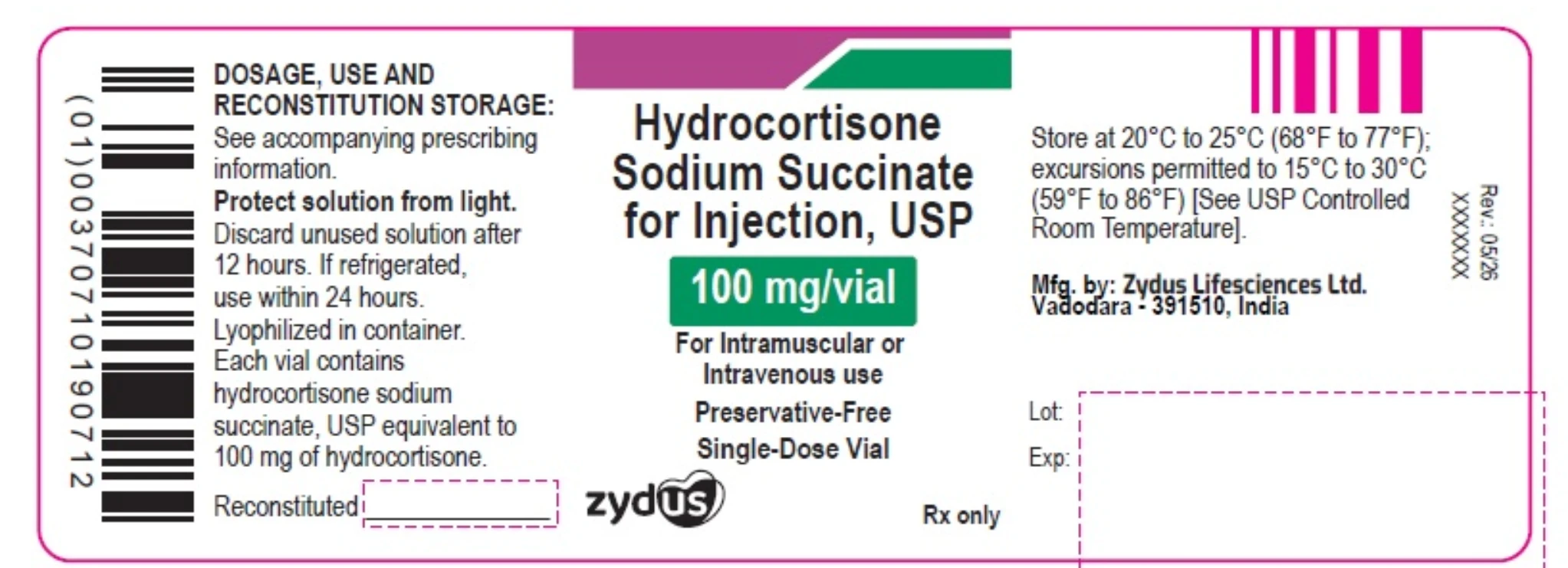 Zydus Hydrocortisone Sodium Succinate for Injection