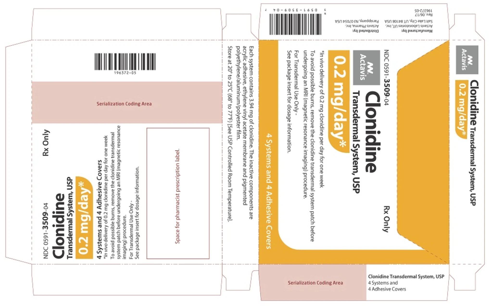 Actavis Clonidine Transdermal System